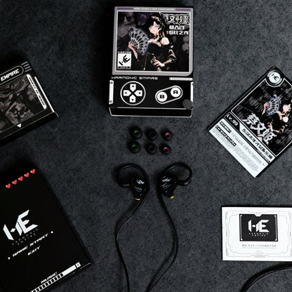 HE Cai Wenji Black 10mm Single Dynamic Driver 0.78 2pin HiFi In-Ear Monitors