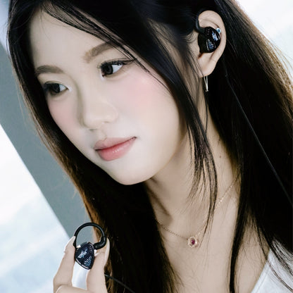 HE Cai Wenji Black 10mm Single Dynamic Driver 0.78 2pin HiFi In-Ear Monitors