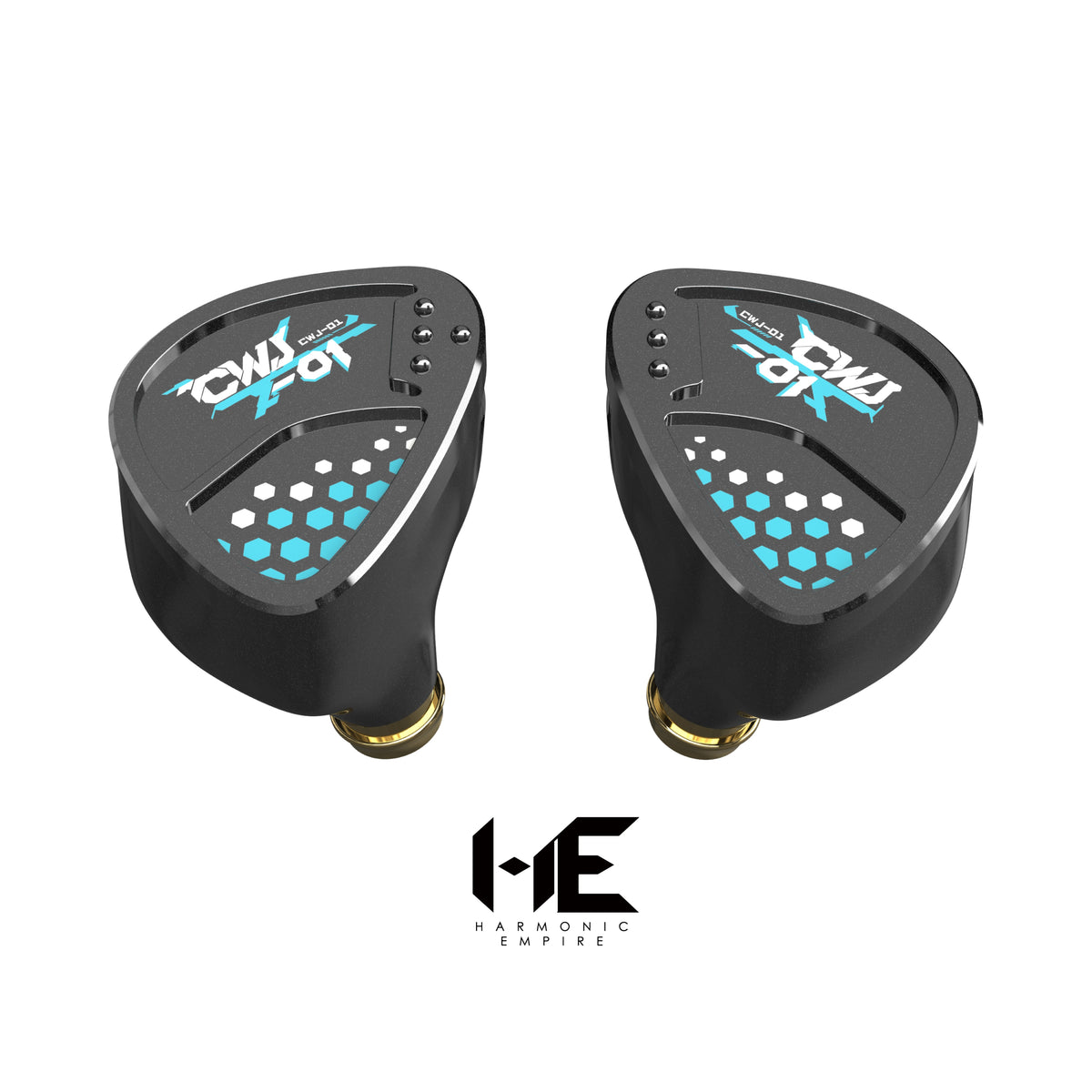 HE Cai Wenji Black 10mm Single Dynamic Driver 0.78 2pin HiFi In-Ear Monitors