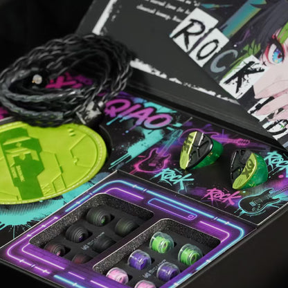 HE XiaoQiao Rock Edition Wired 0.78 2pin In-Ear Headphones with Graphene Dynamic Driver